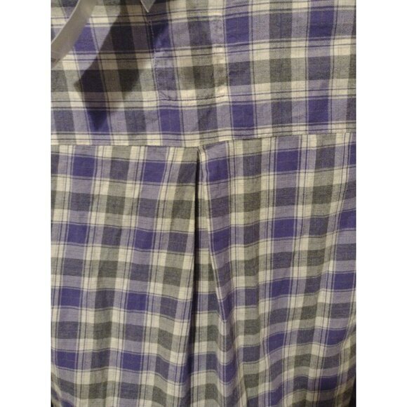 NWT New IZOD Women's Large L Cotton Button Up Shirt Purple Gray Long Sleeve - Picture 14 of 15